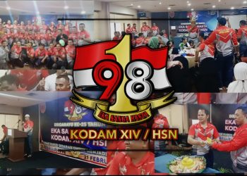 Dirgahayu Ke-25 Tahun Eka Sanga Hasta Kodam XIV/HSN,”Tidak Harus Sedarah Untuk Menjadi Saudara”