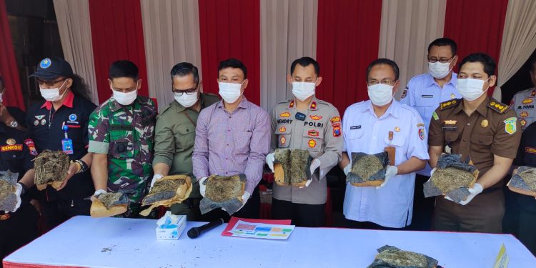 Polres Jember Bersama Forkopimda Musnahkan BB 10 Kg Ganja Hasil Ungkap Jaringan Antar Propinsi