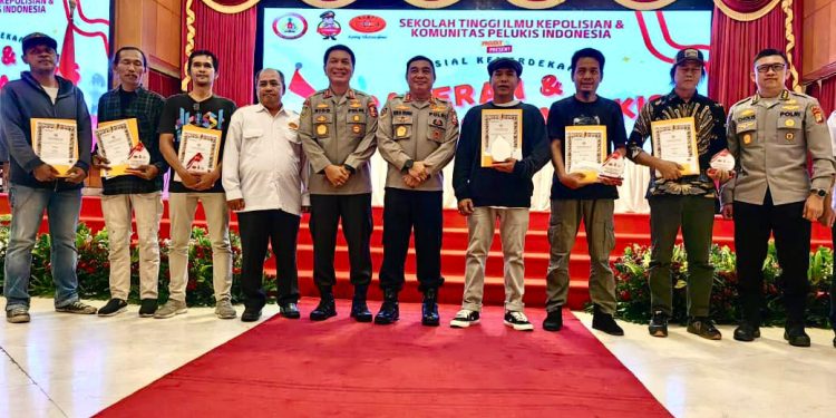 Peringati HUT RI ke 78 Lomba lukis bertema Polri dan Masyarakat diselenggarakan STIK Lemdiklat Polri