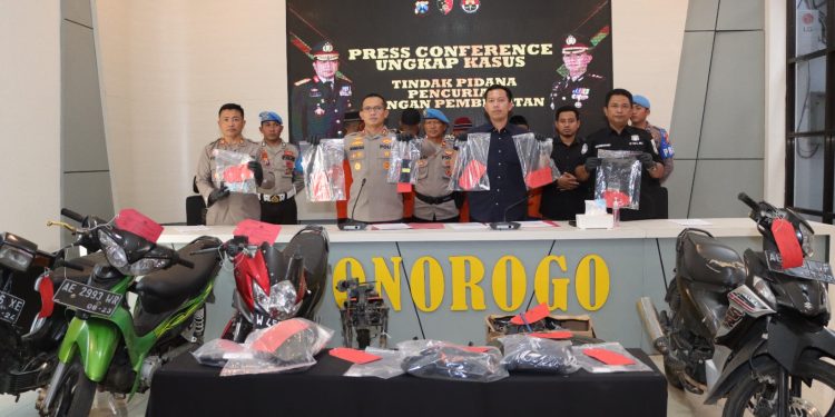 Polisi Berhasil Amankan Pelaku dan Penadah Curanmor yang Kerap Beraksi di Ponorogo